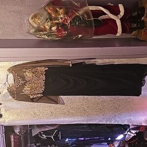 Black and gold dress